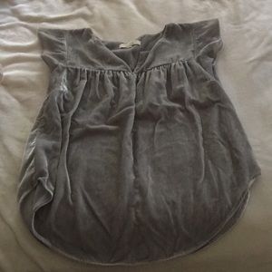 Velvet short sleeve LOFT blouse